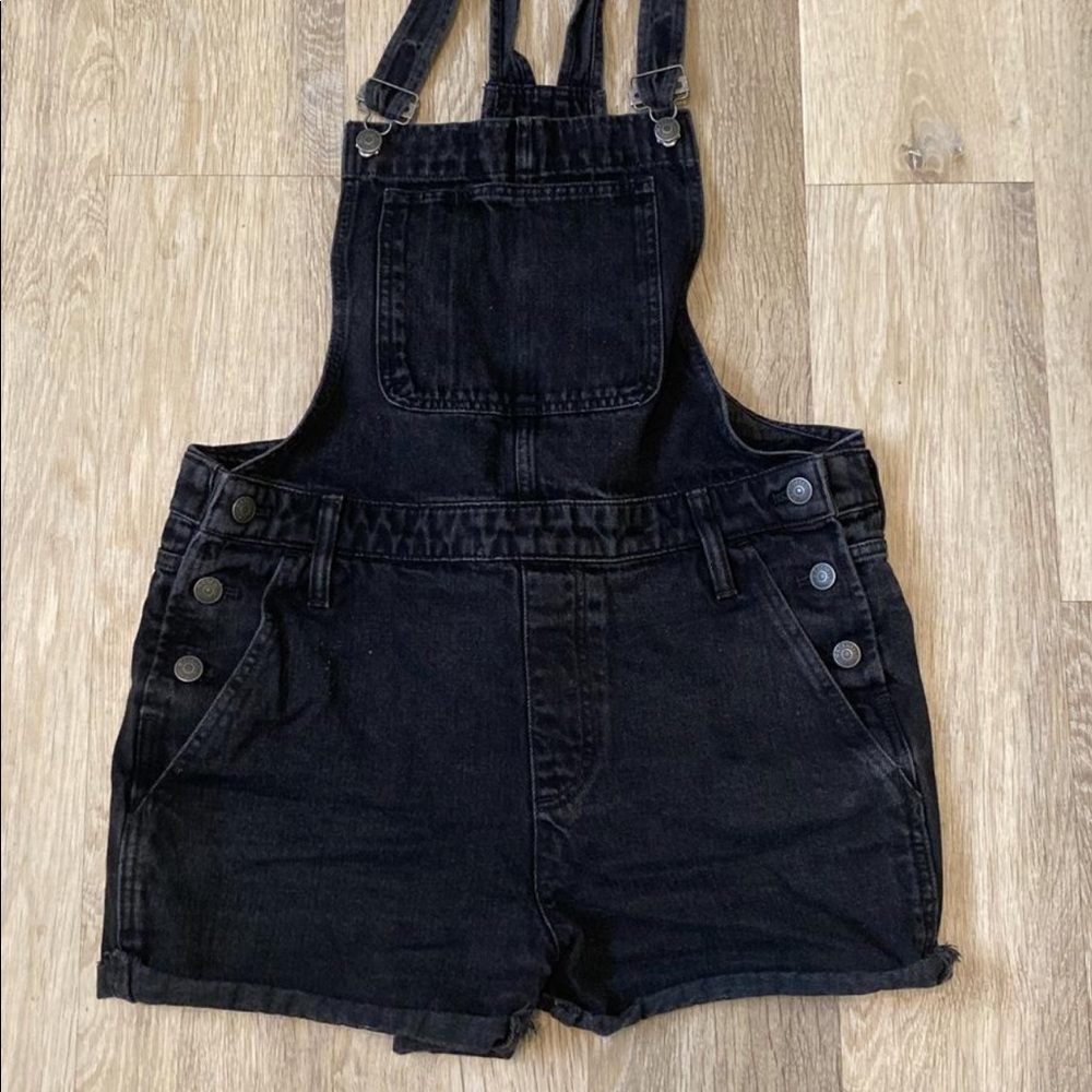 Black washed madewell Adirondack short overalls